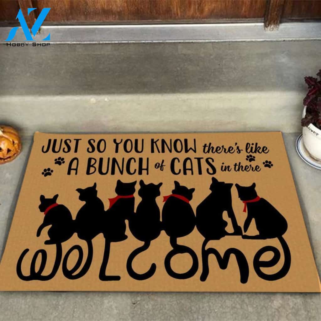 A Bunch Of Cats In There Easy Clean Welcome DoorMat | Felt And Rubber | 40x60 cm | 45x75 cm | 60x90 cm | Colorful | DO1530