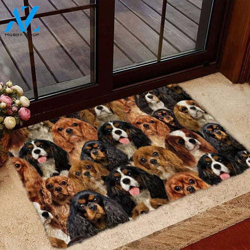 A Bunch Of Cavalier King Charles Spaniels Doormat, Dog Welcome Mat, Funny Welcome Mats for Dog Lovers