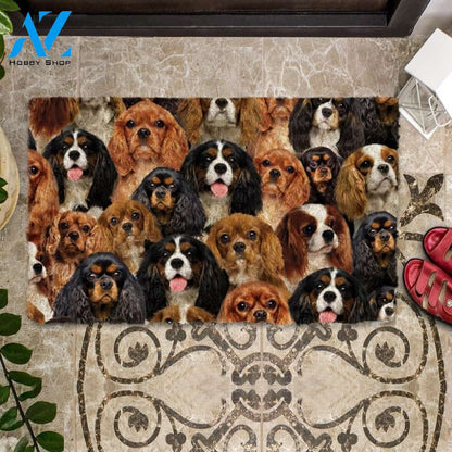 A Bunch Of Cavalier King Charles Spaniels Doormat, Dog Welcome Mat, Funny Welcome Mats for Dog Lovers