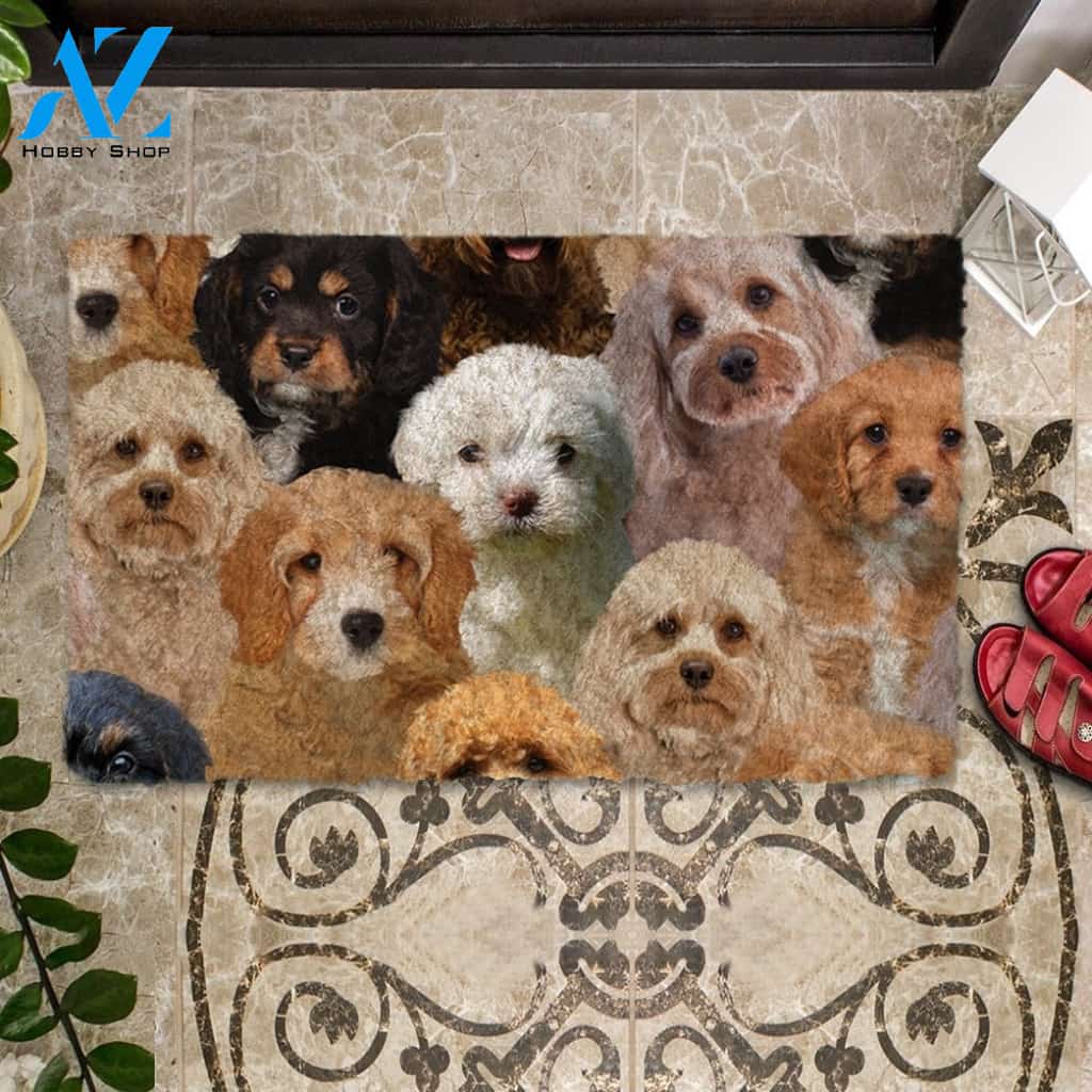 A Bunch Of Cavapoos Doormat, Dog Welcome Mat, Funny Welcome Mats for Dog Lovers