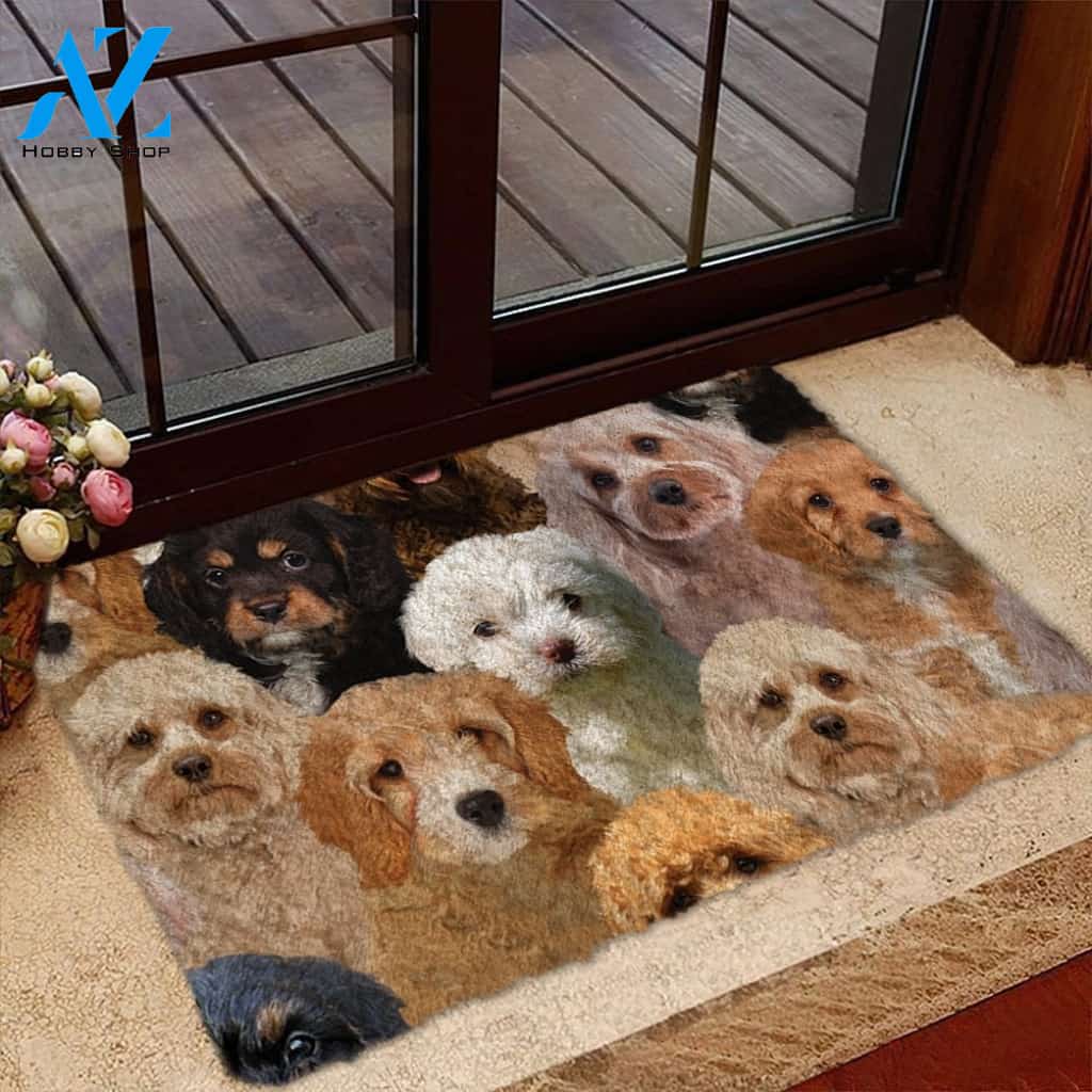 A Bunch Of Cavapoos Doormat, Dog Welcome Mat, Funny Welcome Mats for Dog Lovers