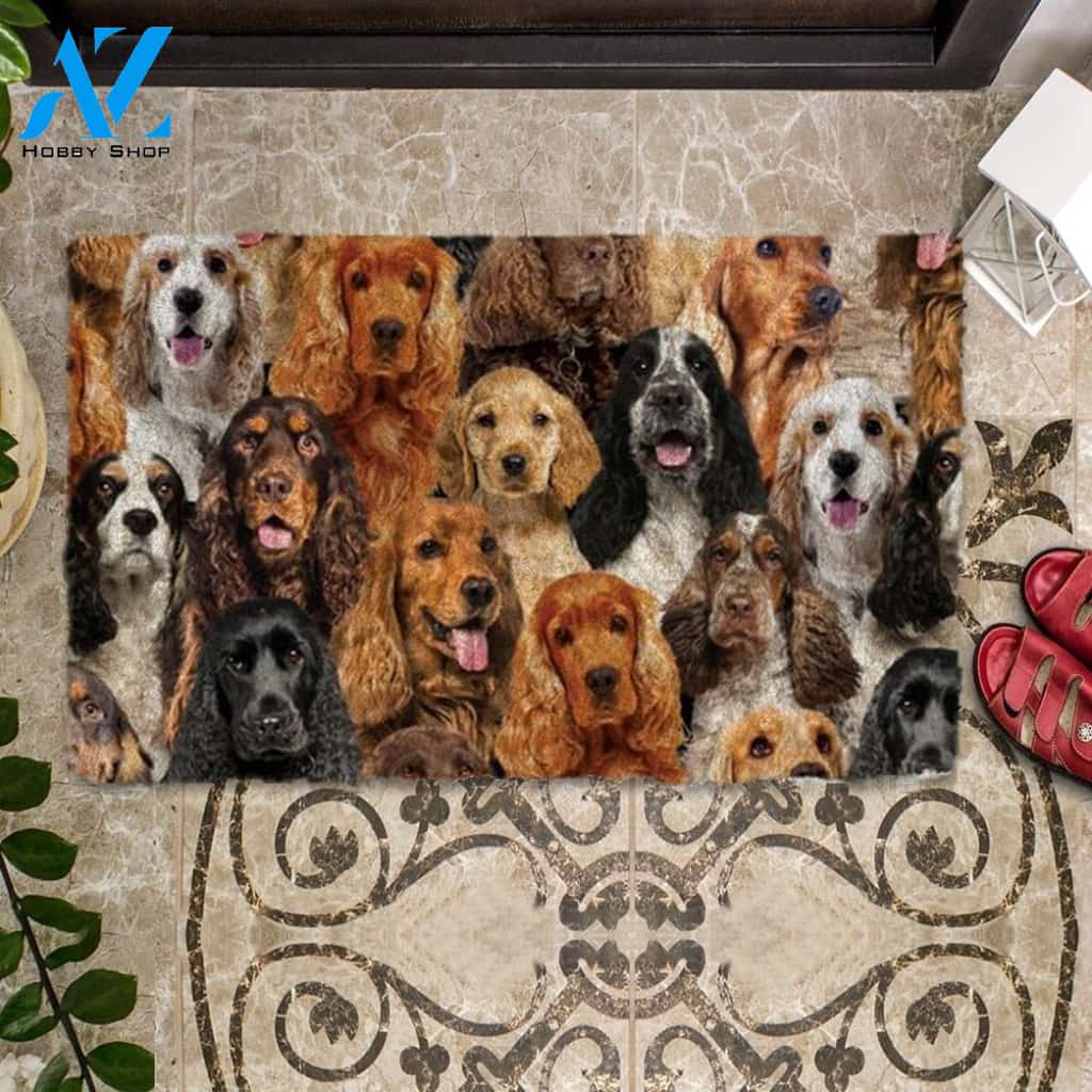 A Bunch Of Cocker Spaniels Doormat, Dog Welcome Mat, Funny Welcome Mats for Dog Lovers