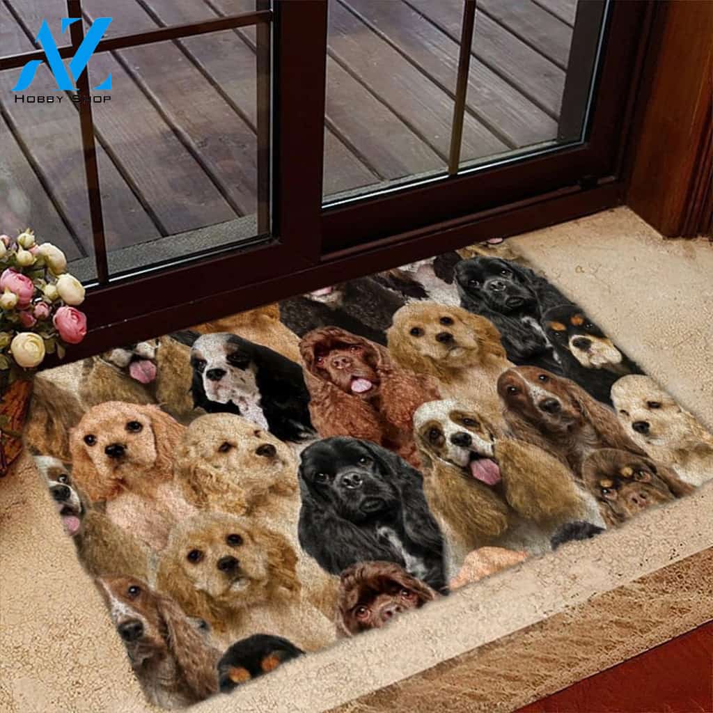 A Bunch Of Cocker Spaniels Doormat, Dog Welcome Mat, Funny Welcome Mats for Dog Lovers