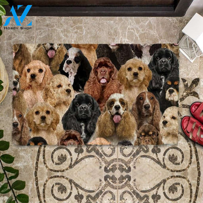 A Bunch Of Cocker Spaniels Doormat, Dog Welcome Mat, Funny Welcome Mats for Dog Lovers