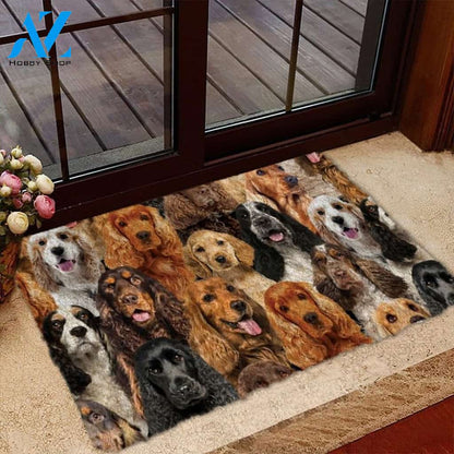 A Bunch Of Cocker Spaniels Doormat, Dog Welcome Mat, Funny Welcome Mats for Dog Lovers
