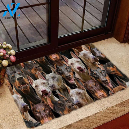 A Bunch Of Doberman Doormat, Dog Welcome Mat, Funny Welcome Mats for Dog Lovers
