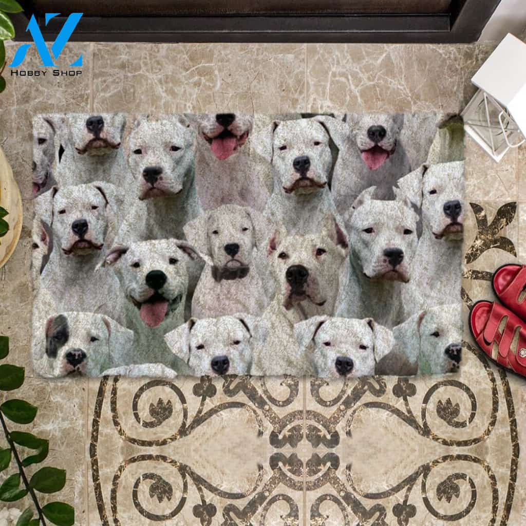 A Bunch Of Dogo Argentinoes Doormat
