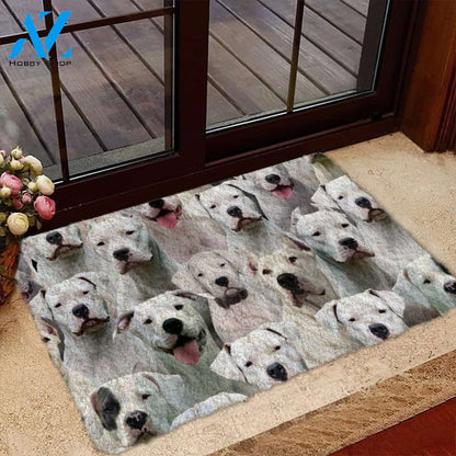A Bunch Of Dogo Argentinoes Doormat, Dog Welcome Mat, Funny Welcome Mats for Dog Lovers