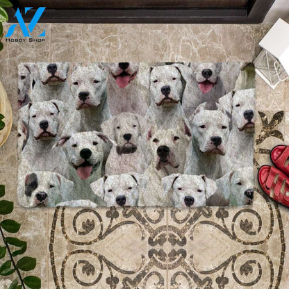 A Bunch Of Dogo Argentinoes Doormat, Dog Welcome Mat, Funny Welcome Mats for Dog Lovers