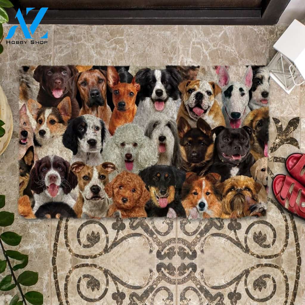 A Bunch Of Dogs02 Doormat, Dog Welcome Mat, Funny Welcome Mats for Dog Lovers