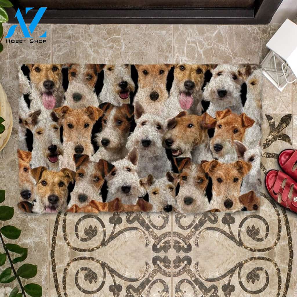 A Bunch Of Fox Terriers Doormat, Dog Welcome Mat, Funny Welcome Mats for Dog Lovers