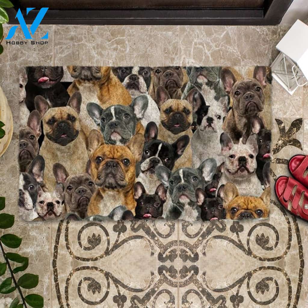 A Bunch Of French Bulldogs Doormat, Dog Welcome Mat, Funny Welcome Mats for Dog Lovers