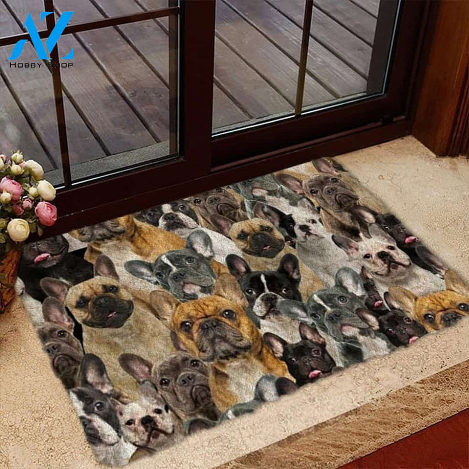 A Bunch Of French Bulldogs Doormat, Dog Welcome Mat, Funny Welcome Mats for Dog Lovers