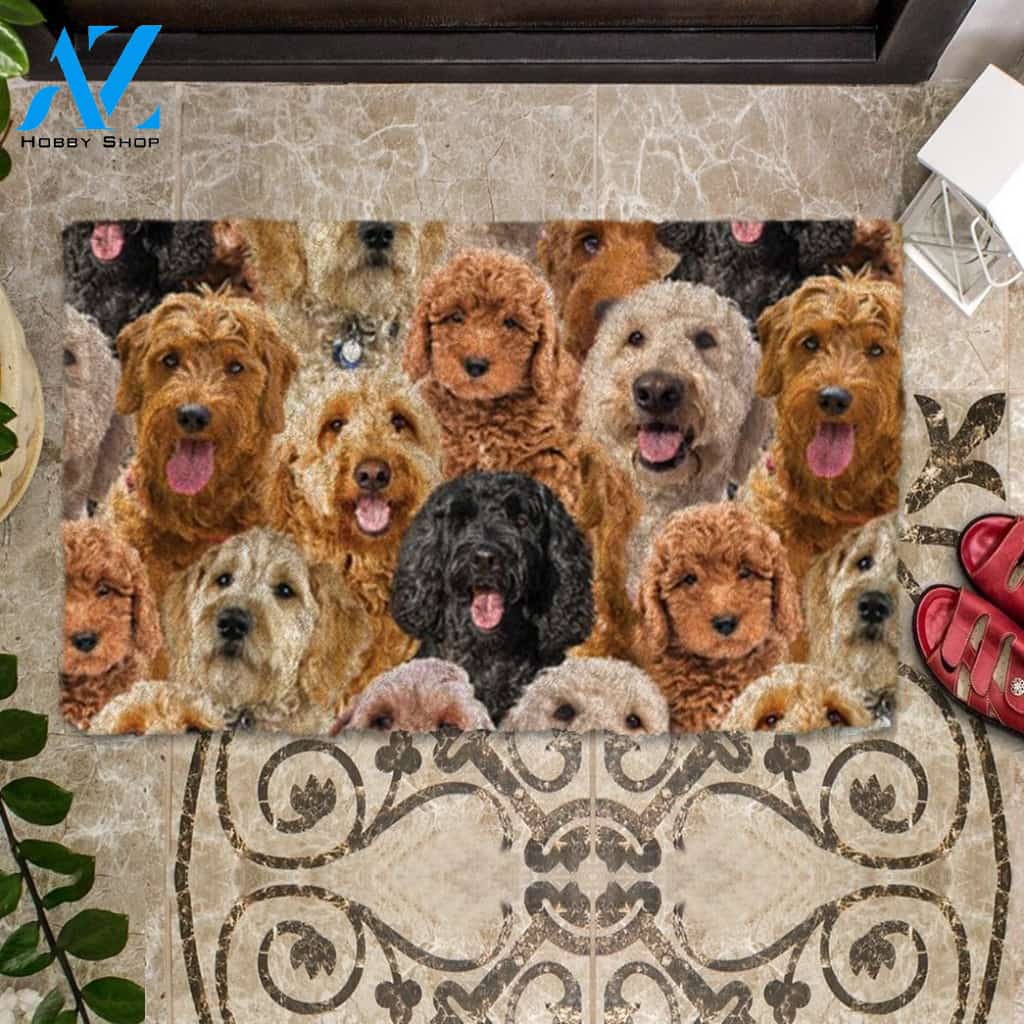 A Bunch Of Goldendoodles Doormat, Dog Welcome Mat, Funny Welcome Mats for Dog Lovers
