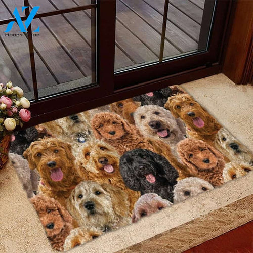 A Bunch Of Goldendoodles Doormat, Dog Welcome Mat, Funny Welcome Mats for Dog Lovers