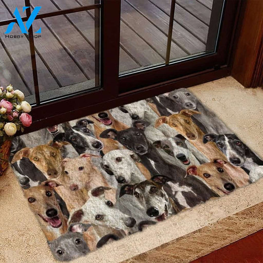 A Bunch Of Greyhounds Doormat, Dog Welcome Mat, Funny Welcome Mats for Dog Lovers