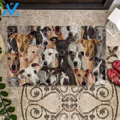 A Bunch Of Greyhounds Doormat, Dog Welcome Mat, Funny Welcome Mats for Dog Lovers