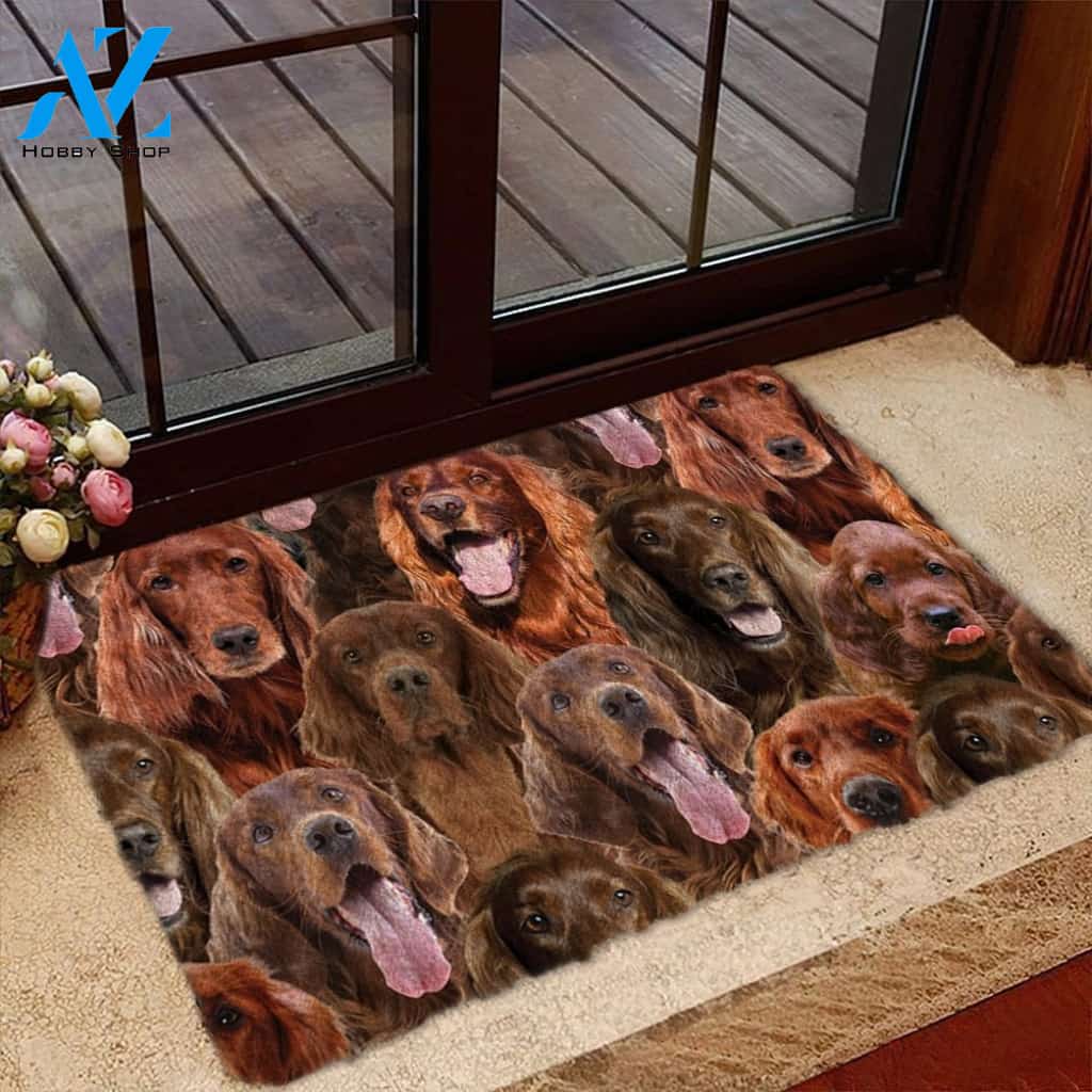 A Bunch Of Irish Setters Doormat, Dog Welcome Mat, Funny Welcome Mats for Dog Lovers
