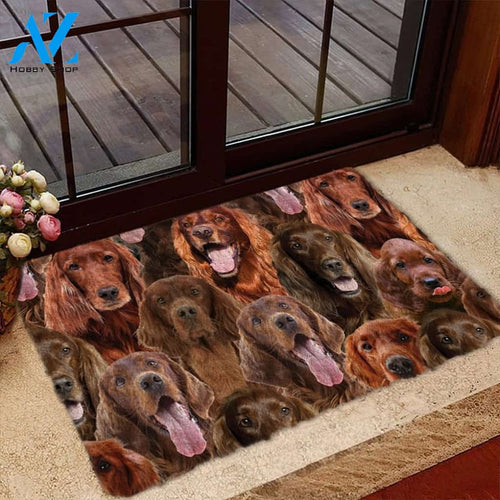 A Bunch Of Irish Setters Doormat, Dog Welcome Mat, Funny Welcome Mats for Dog Lovers