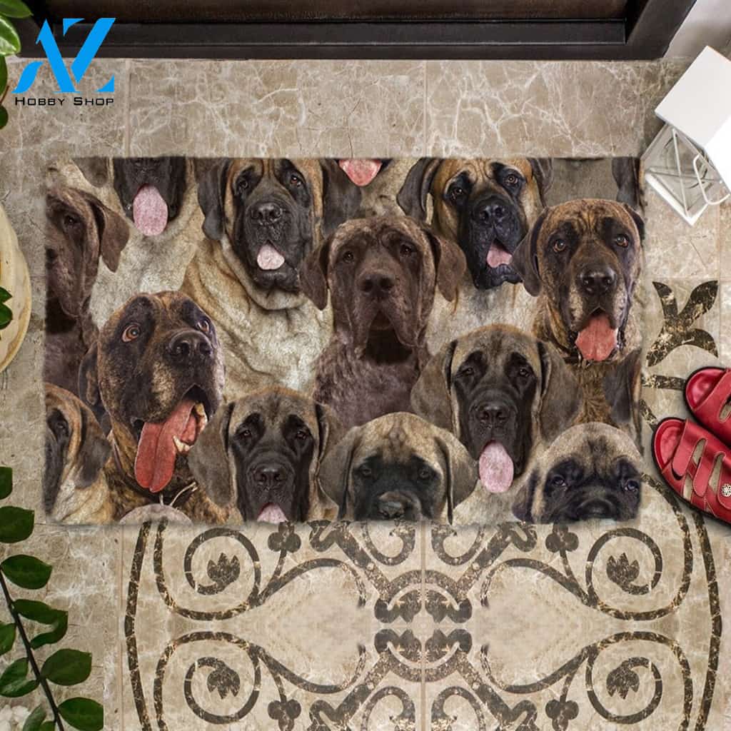 A Bunch Of Mastiff Doormat, Dog Welcome Mat, Funny Welcome Mats for Dog Lovers