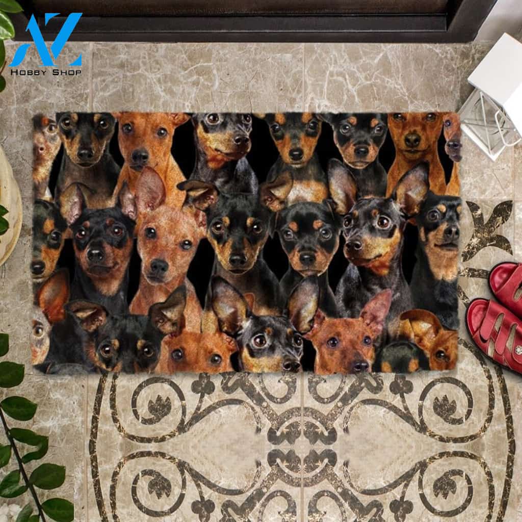 A Bunch Of Miniature Pinschers Doormat, Dog Welcome Mat, Funny Welcome Mats for Dog Lovers