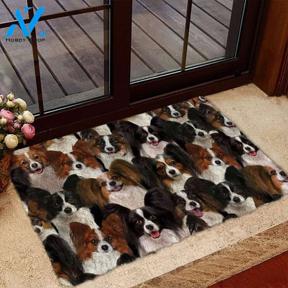A Bunch Of Papillons Doormat, Dog Welcome Mat, Funny Welcome Mats for Dog Lovers