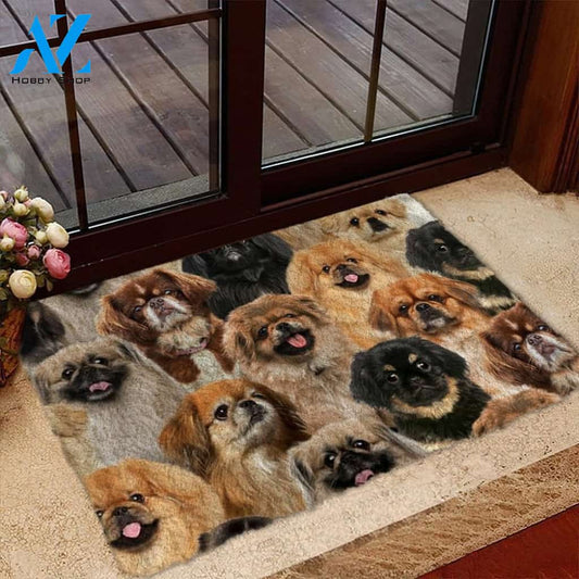 A Bunch Of Pekingeses Doormat, Dog Welcome Mat, Funny Welcome Mats for Dog Lovers