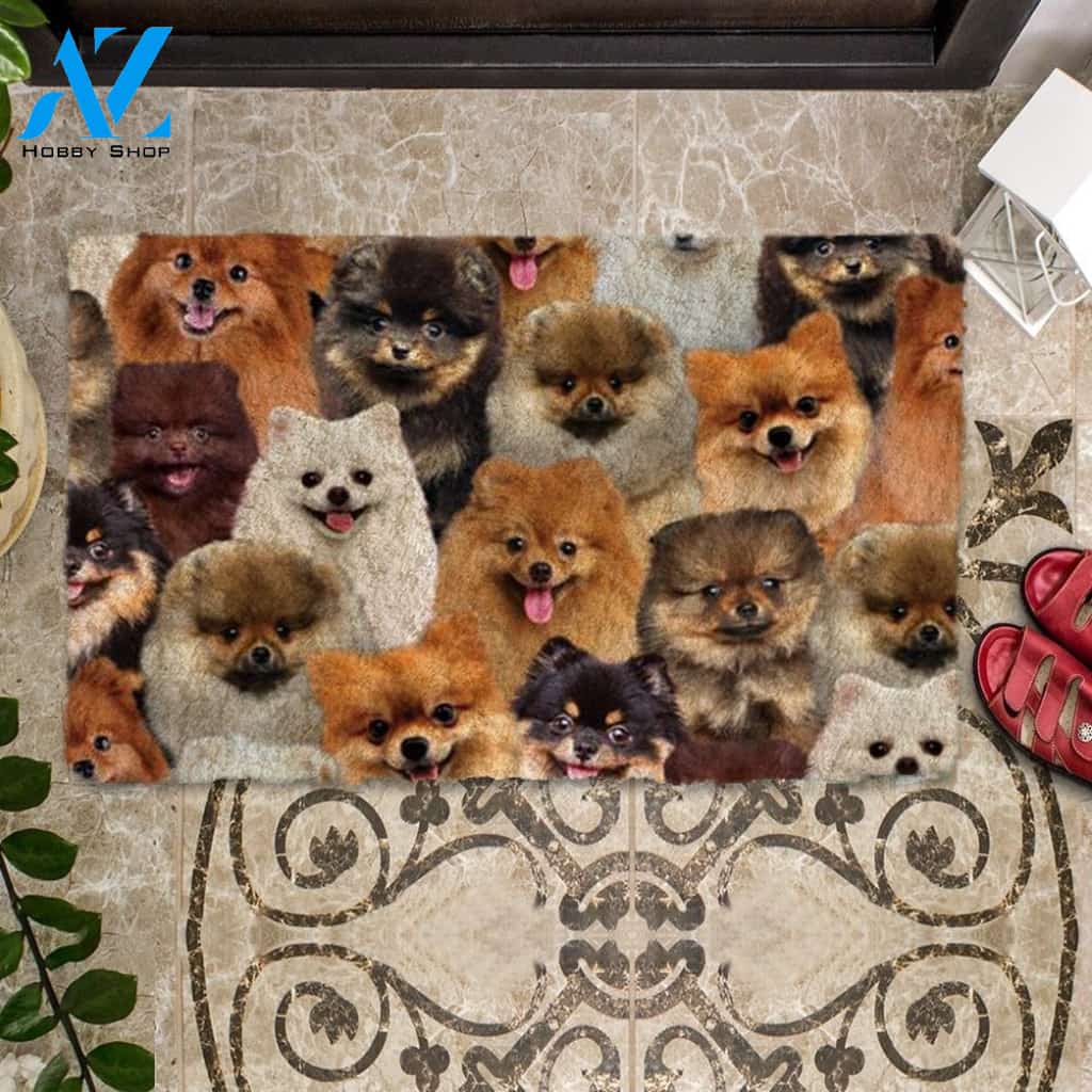 A Bunch Of Pomeranians Doormat, Dog Welcome Mat, Funny Welcome Mats for Dog Lovers