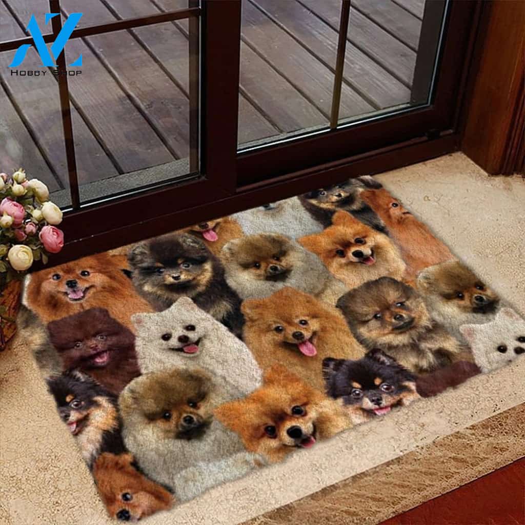 A Bunch Of Pomeranians Doormat, Dog Welcome Mat, Funny Welcome Mats for Dog Lovers