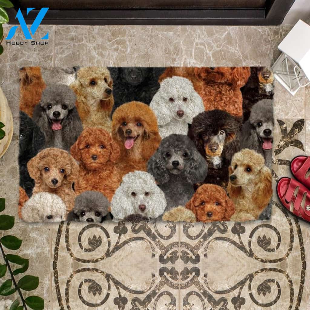 A Bunch Of Poodles Doormat, Dog Welcome Mat, Funny Welcome Mats for Dog Lovers