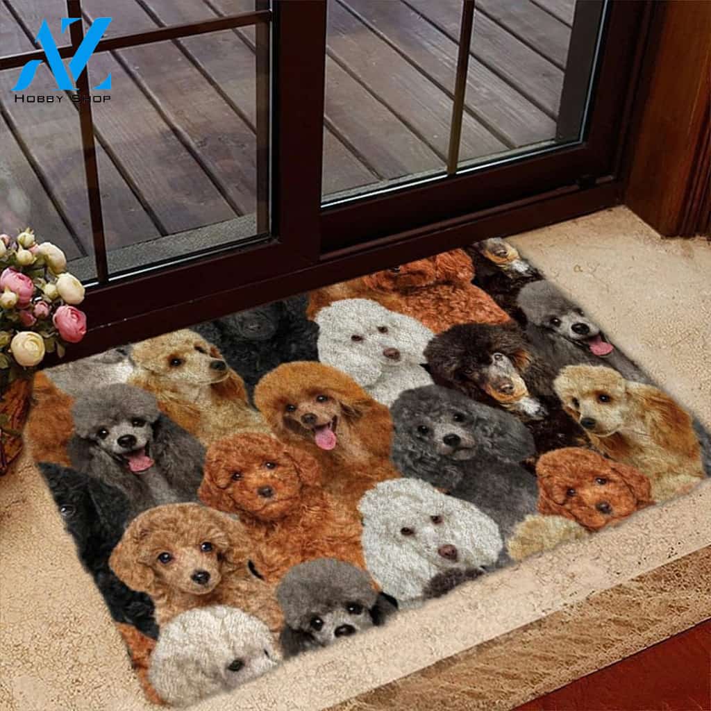 A Bunch Of Poodles Doormat, Dog Welcome Mat, Funny Welcome Mats for Dog Lovers