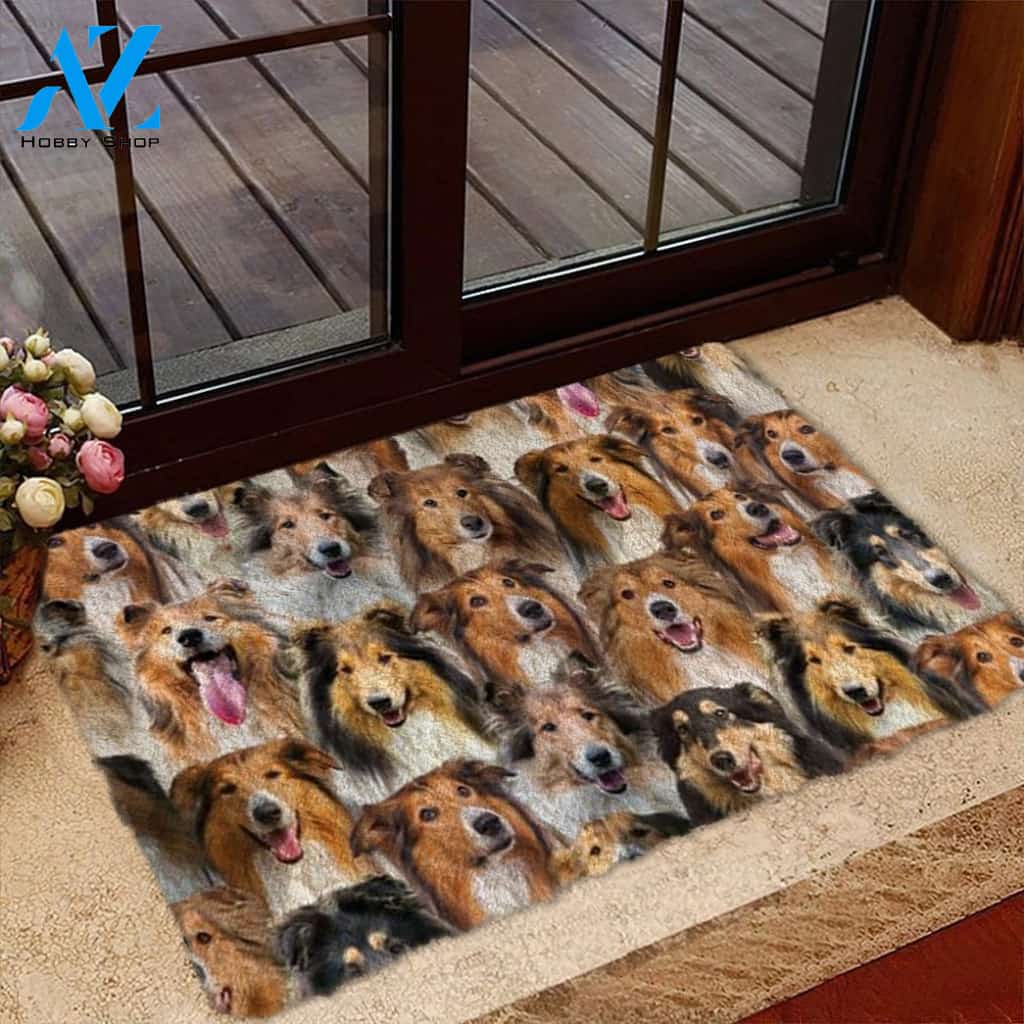 A Bunch Of Rough Collies Doormat, Dog Welcome Mat, Funny Welcome Mats for Dog Lovers