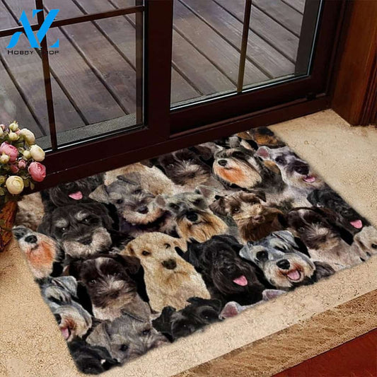 A Bunch Of Schnauzers Doormat, Dog Welcome Mat, Funny Welcome Mats for Dog Lovers