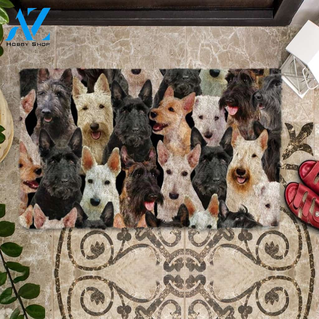 A Bunch Of Scottish Terriers Doormat, Dog Welcome Mat, Funny Welcome Mats for Dog Lovers