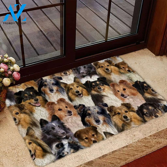 A Bunch Of Shetland Sheepdogs/Shelties Doormat, Dog Welcome Mat, Funny Welcome Mats for Dog Lovers