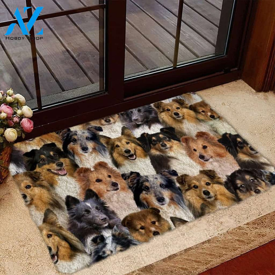 A Bunch Of Shetland Sheepdogs/Shelties Doormat, Dog Welcome Mat, Funny Welcome Mats for Dog Lovers