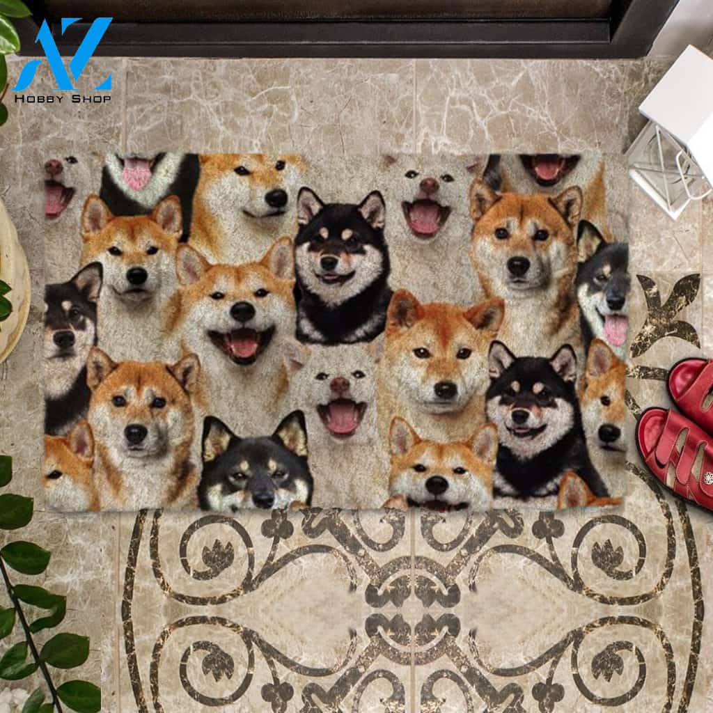 A Bunch Of Shiba Inus Doormat, Dog Welcome Mat, Funny Welcome Mats for Dog Lovers