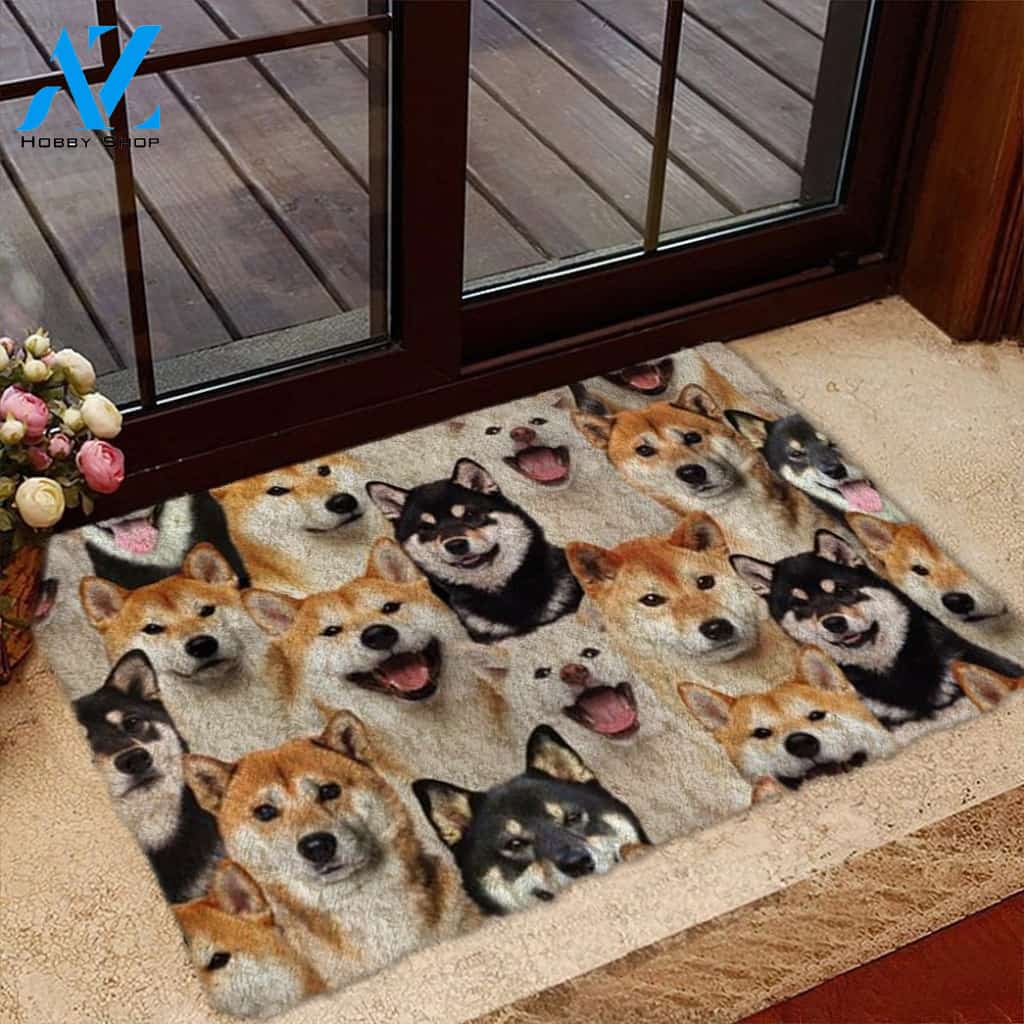 A Bunch Of Shiba Inus Doormat, Dog Welcome Mat, Funny Welcome Mats for Dog Lovers