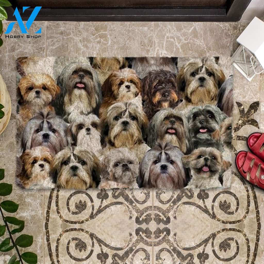 A Bunch Of Shih Tzus Doormat, Dog Welcome Mat, Funny Welcome Mats for Dog Lovers