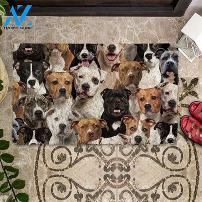 A Bunch Of Staffordshire Bull Terriers/Staffy Doormat, Dog Welcome Mat, Funny Welcome Mats for Dog Lovers