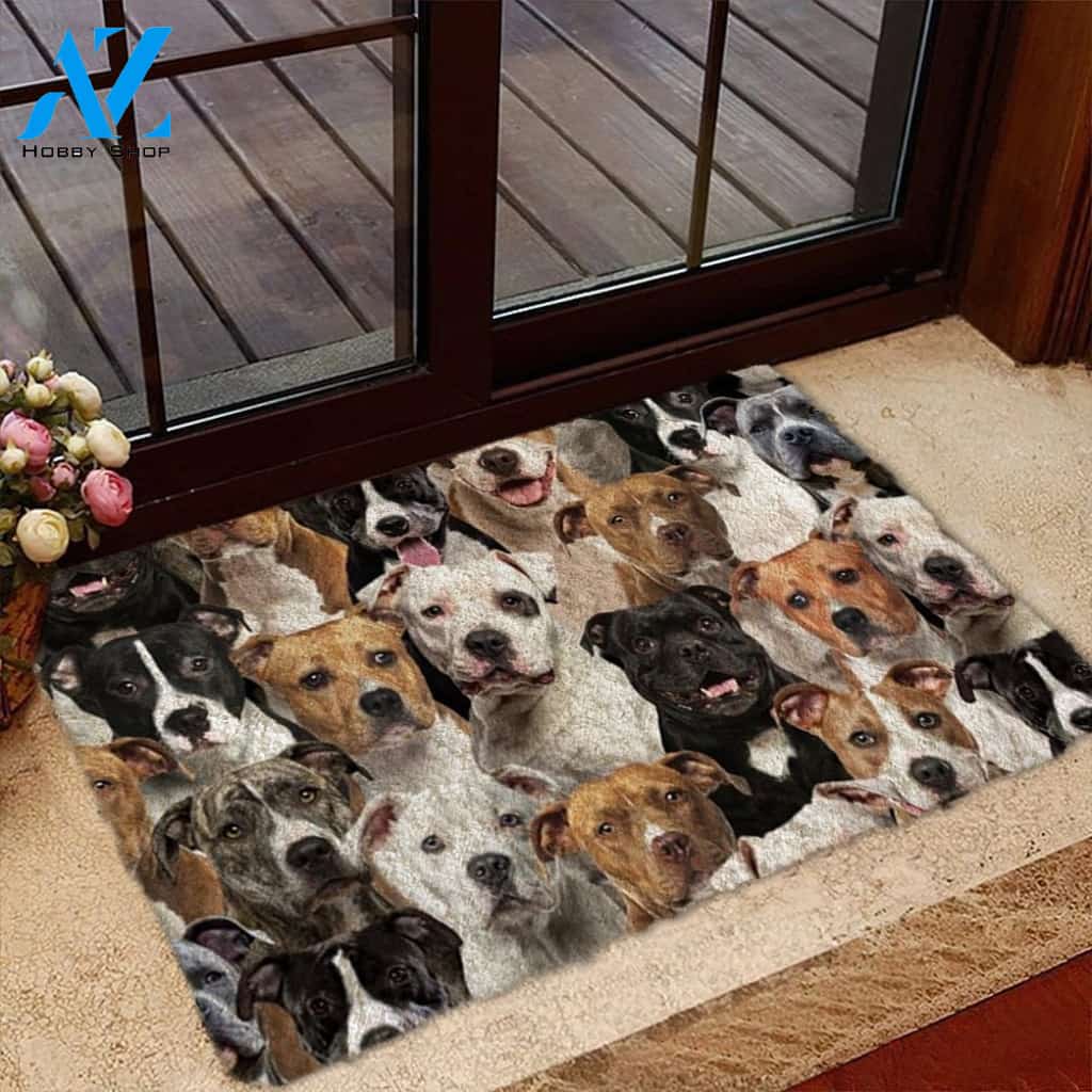 A Bunch Of Staffordshire Bull Terriers/Staffy Doormat, Dog Welcome Mat, Funny Welcome Mats for Dog Lovers