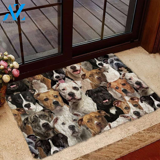 A Bunch Of Staffordshire Bull Terriers/Staffy Doormat, Dog Welcome Mat, Funny Welcome Mats for Dog Lovers