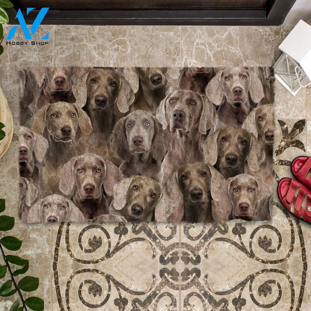 A Bunch Of Weimaraners Doormat, Dog Welcome Mat, Funny Welcome Mats for Dog Lovers