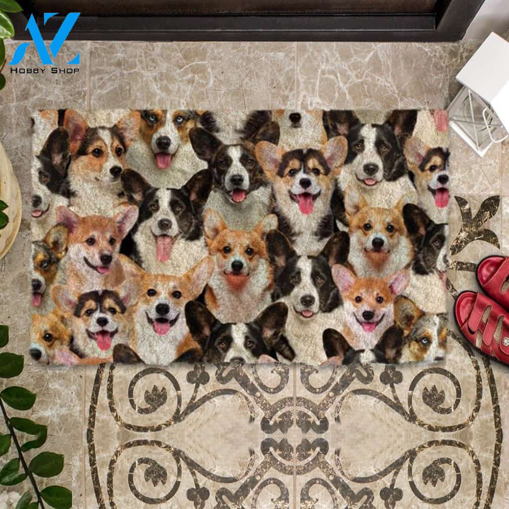 A Bunch Of Welsh Corgies Doormat