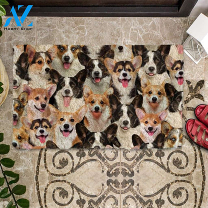 A Bunch Of Welsh Corgies Doormat