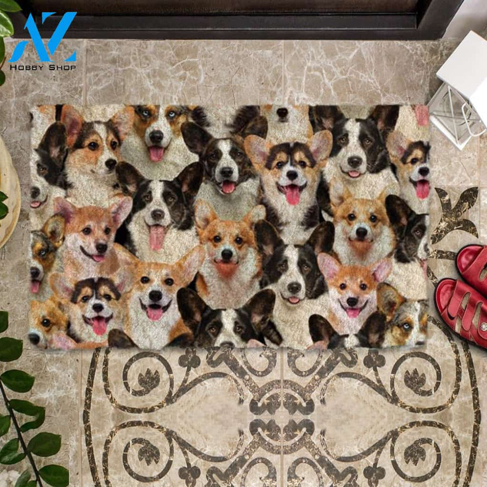 A Bunch Of Welsh Corgies Doormat