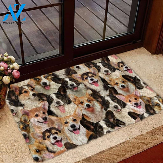 A Bunch Of Welsh Corgies Doormat, Dog Welcome Mat, Funny Welcome Mats for Dog Lovers