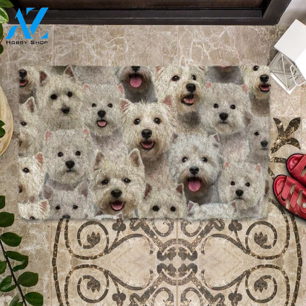 A Bunch Of West Highland White Terriers/Westie Doormat, Dog Welcome Mat, Funny Welcome Mats for Dog Lovers