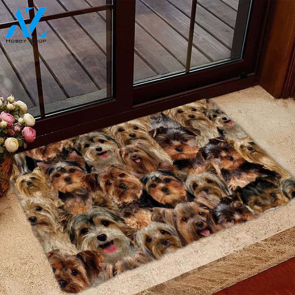 A Bunch Of Yorkshire Terriers/Yorkie Doormat, Dog Welcome Mat, Funny Welcome Mats for Dog Lovers