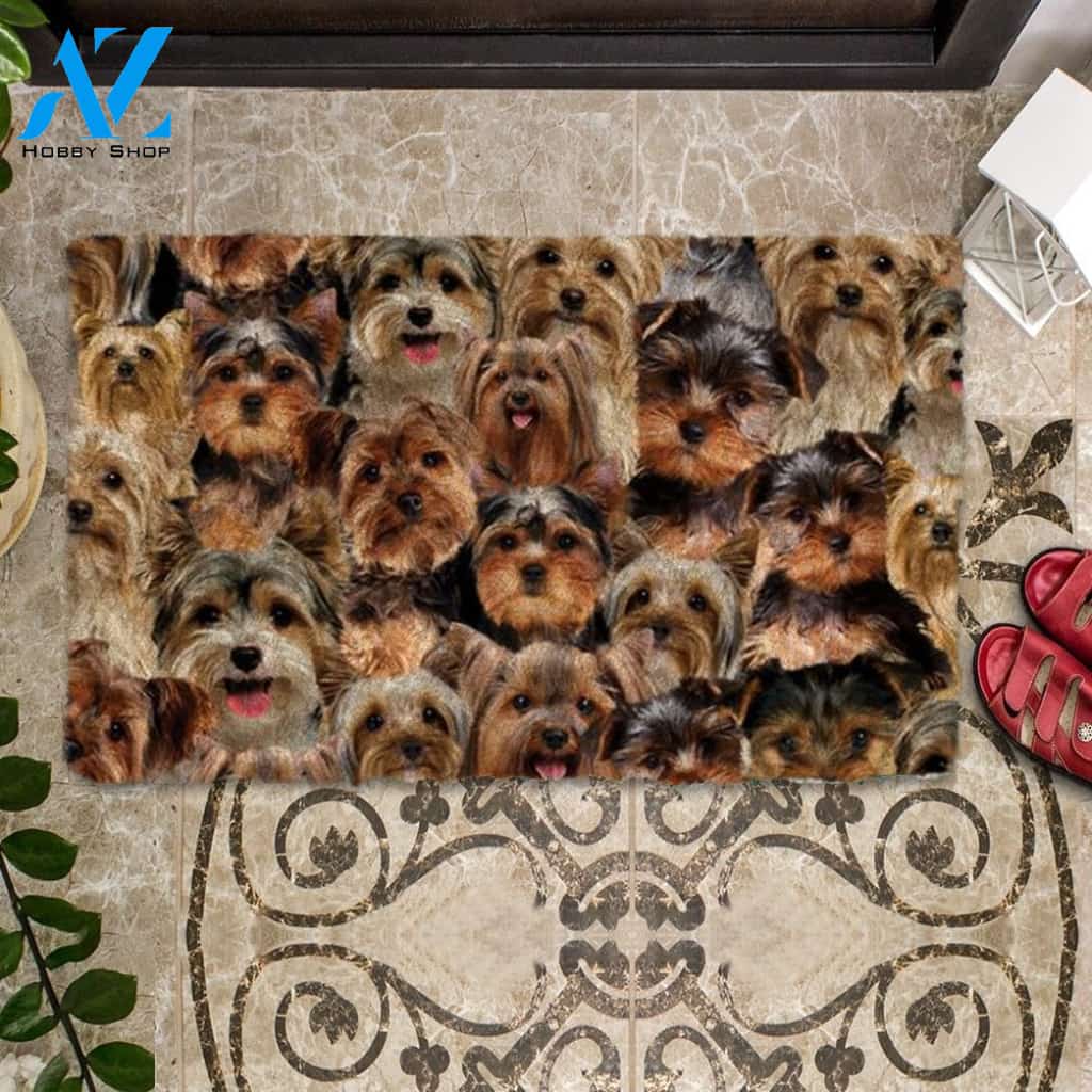 A Bunch Of Yorkshire Terriers/Yorkie Doormat, Dog Welcome Mat, Funny Welcome Mats for Dog Lovers
